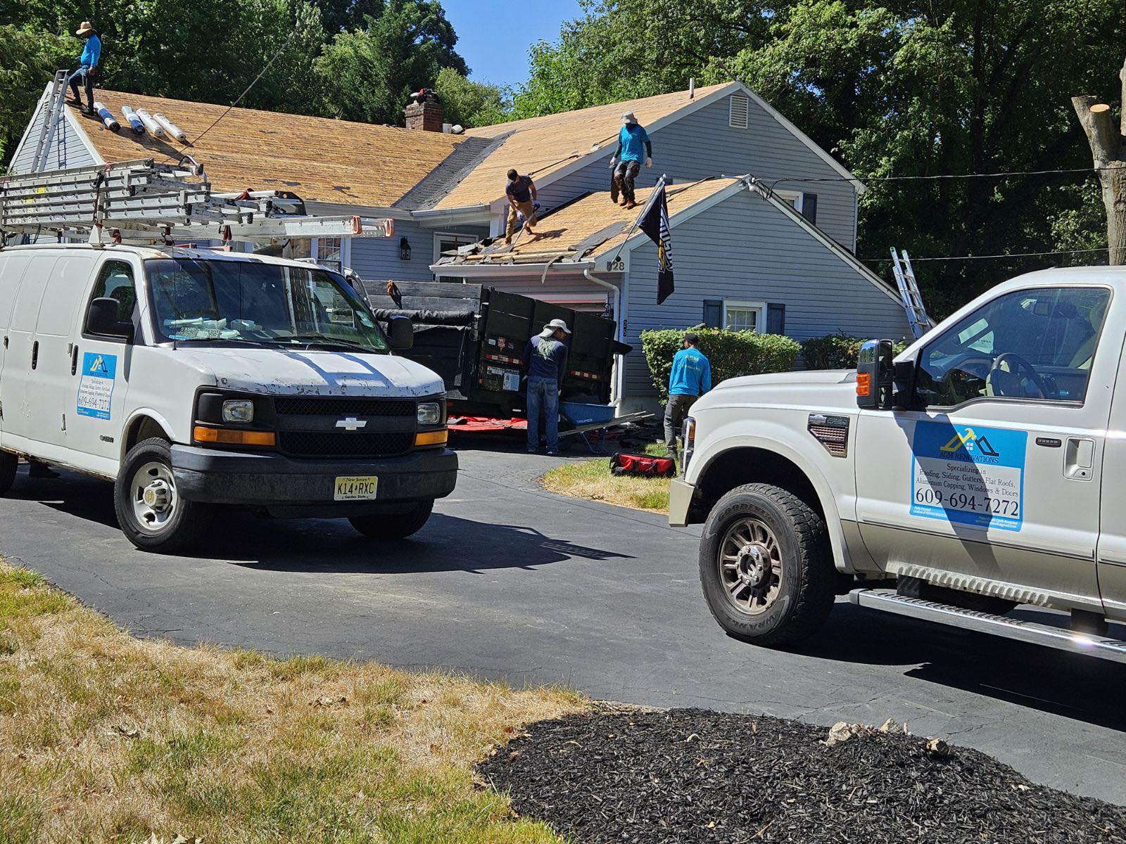 Roofing crew on a job site